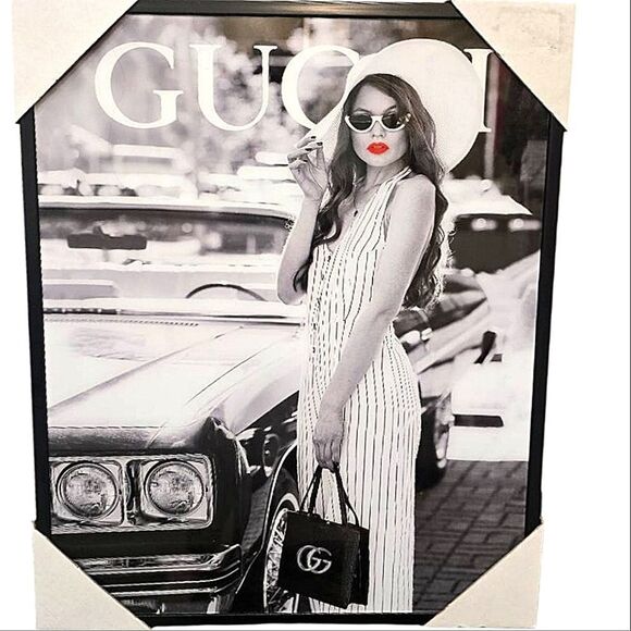 At Home Gucci Luxury Glam Shop Framed Wall Decor